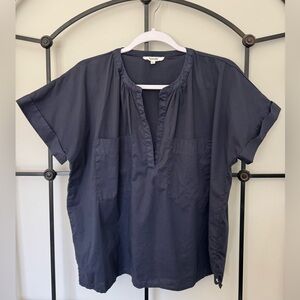 Splendid Navy Short Sleeve V-Neck Blouse XS